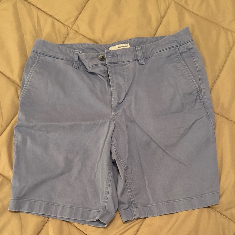 Men's Blue Flat Front Shorts